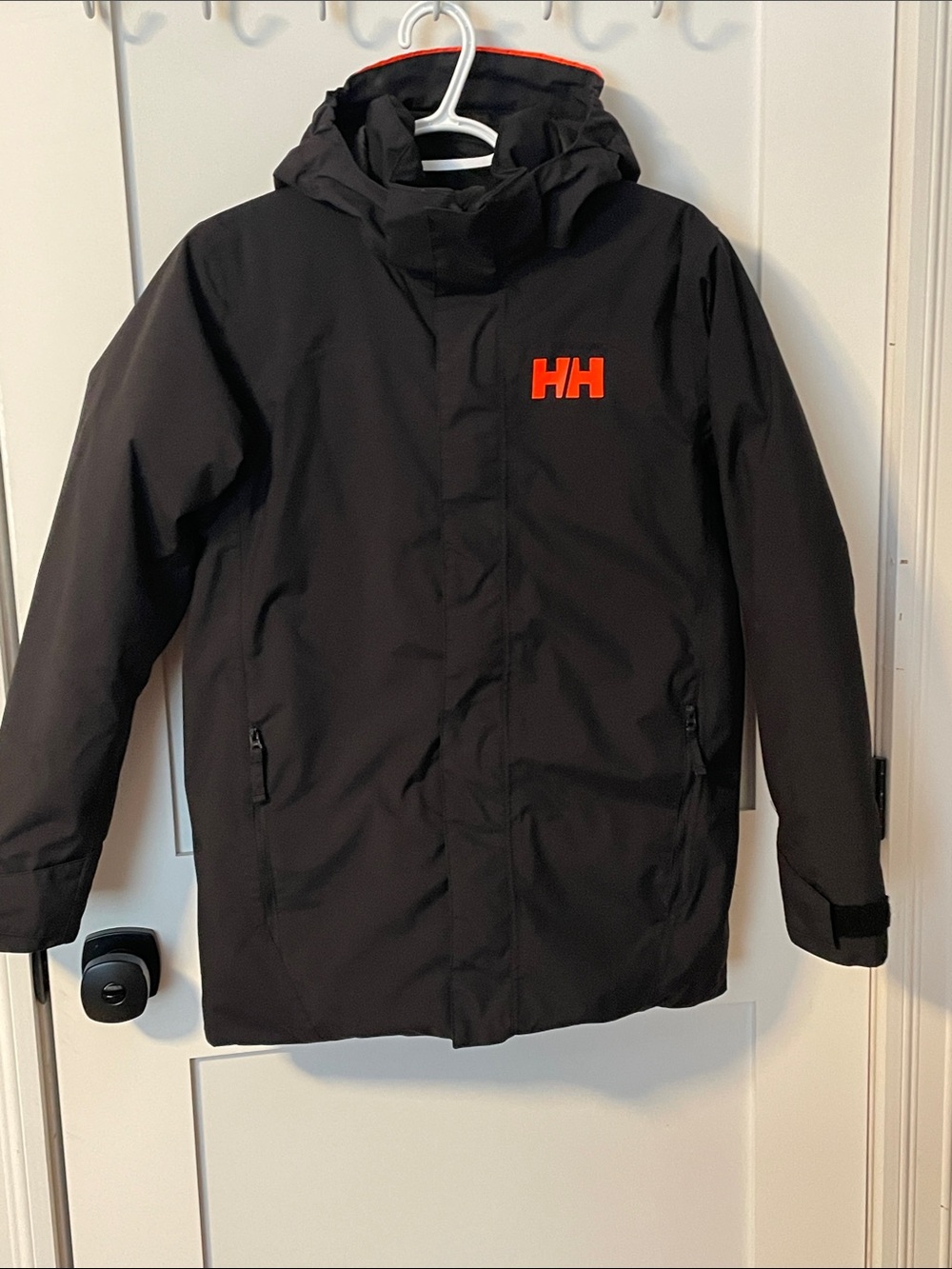 Helly Hansen Black Jacket with Bright Orange HH Logo